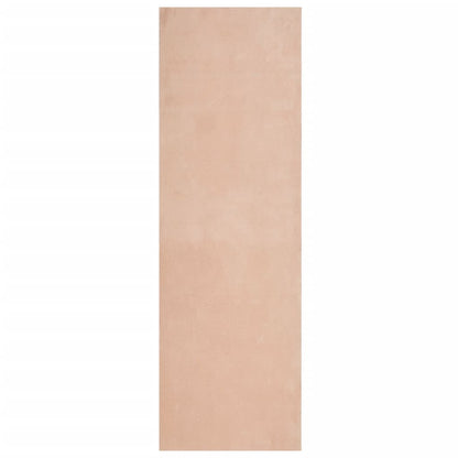 vidaXL Teppich HUARTE Kurzflor Weich und Waschbar Blassrosa 80x250 cm