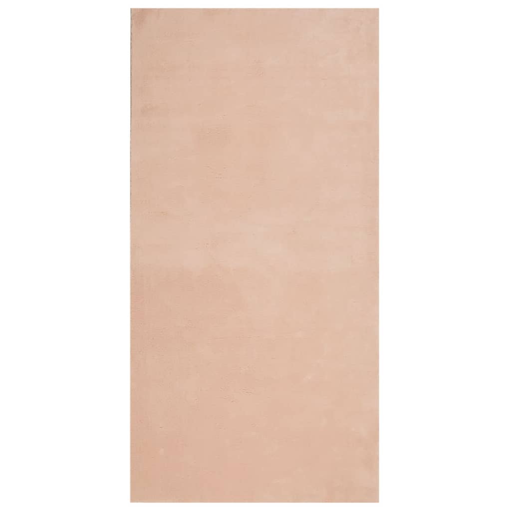 vidaXL Tapis HUARTE à poils courts doux et lavable rose pâle 100x200 cm