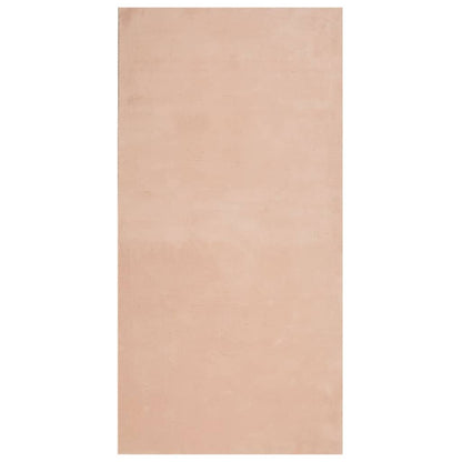 vidaXL Tapis HUARTE à poils courts doux et lavable rose pâle 100x200 cm