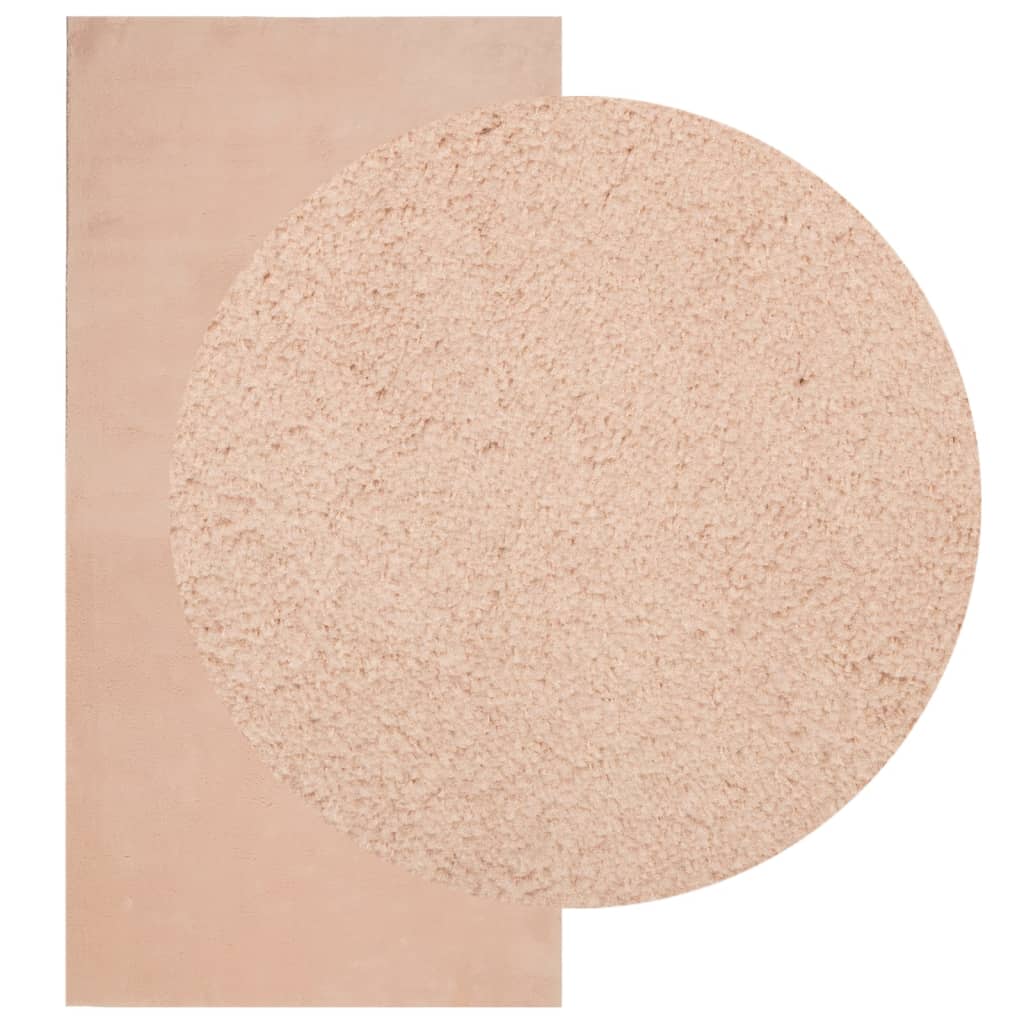 vidaXL Tapis HUARTE à poils courts doux et lavable rose pâle 100x200 cm
