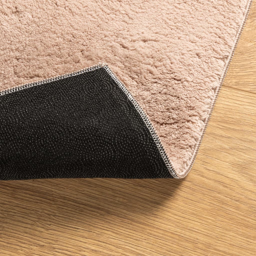 vidaXL Tapis HUARTE à poils courts doux et lavable rose pâle 100x200 cm