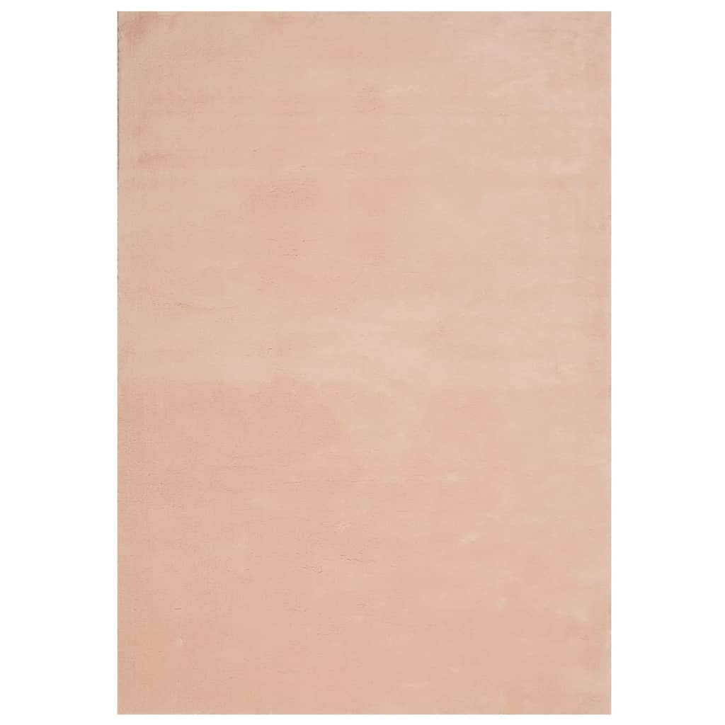 vidaXL Tapis HUARTE à poils courts, doux et lavable Rose pâle 120x170 cm
