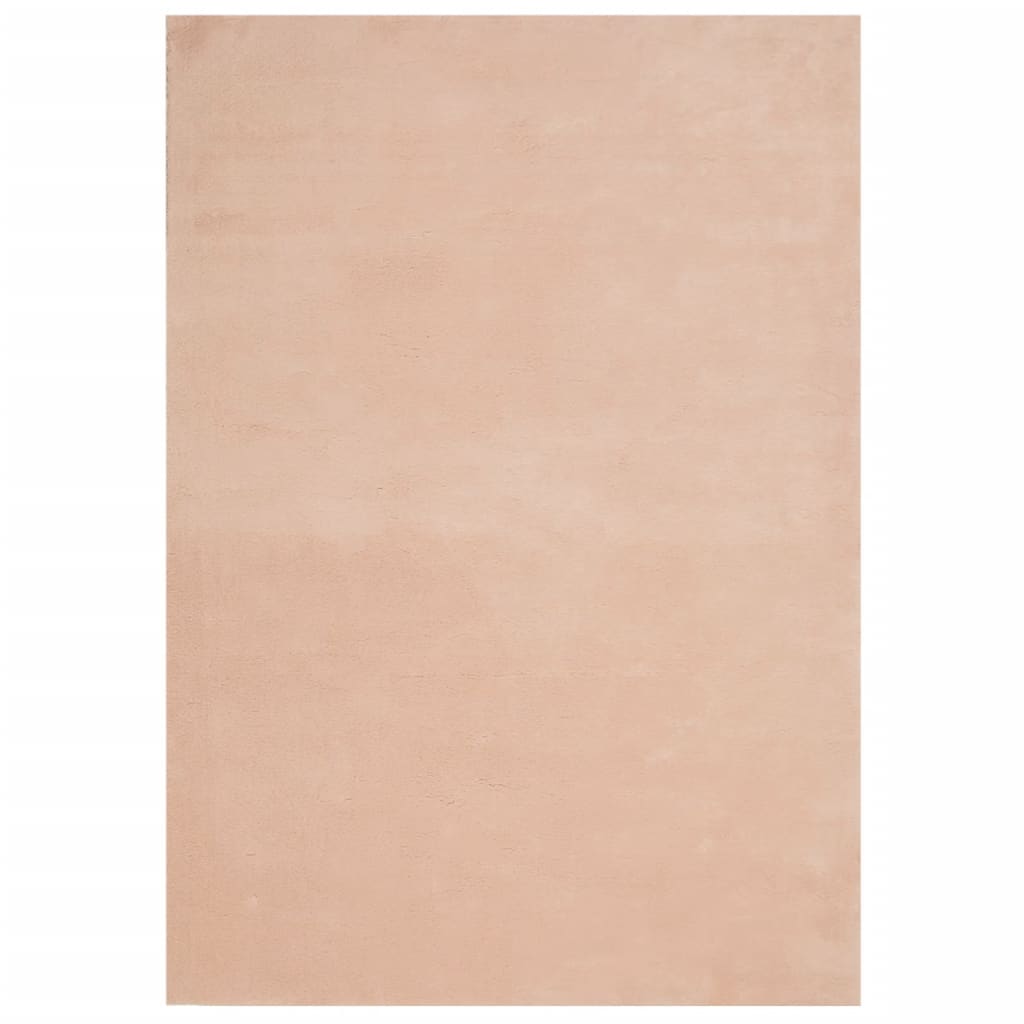 vidaXL Teppich HUARTE Kurzflor Weich und Waschbar Blassrosa 140x200 cm