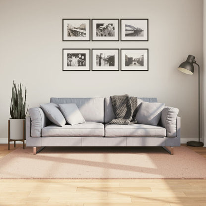 vidaXL Teppich HUARTE Kurzflor Weich und Waschbar Blassrosa 140x200 cm