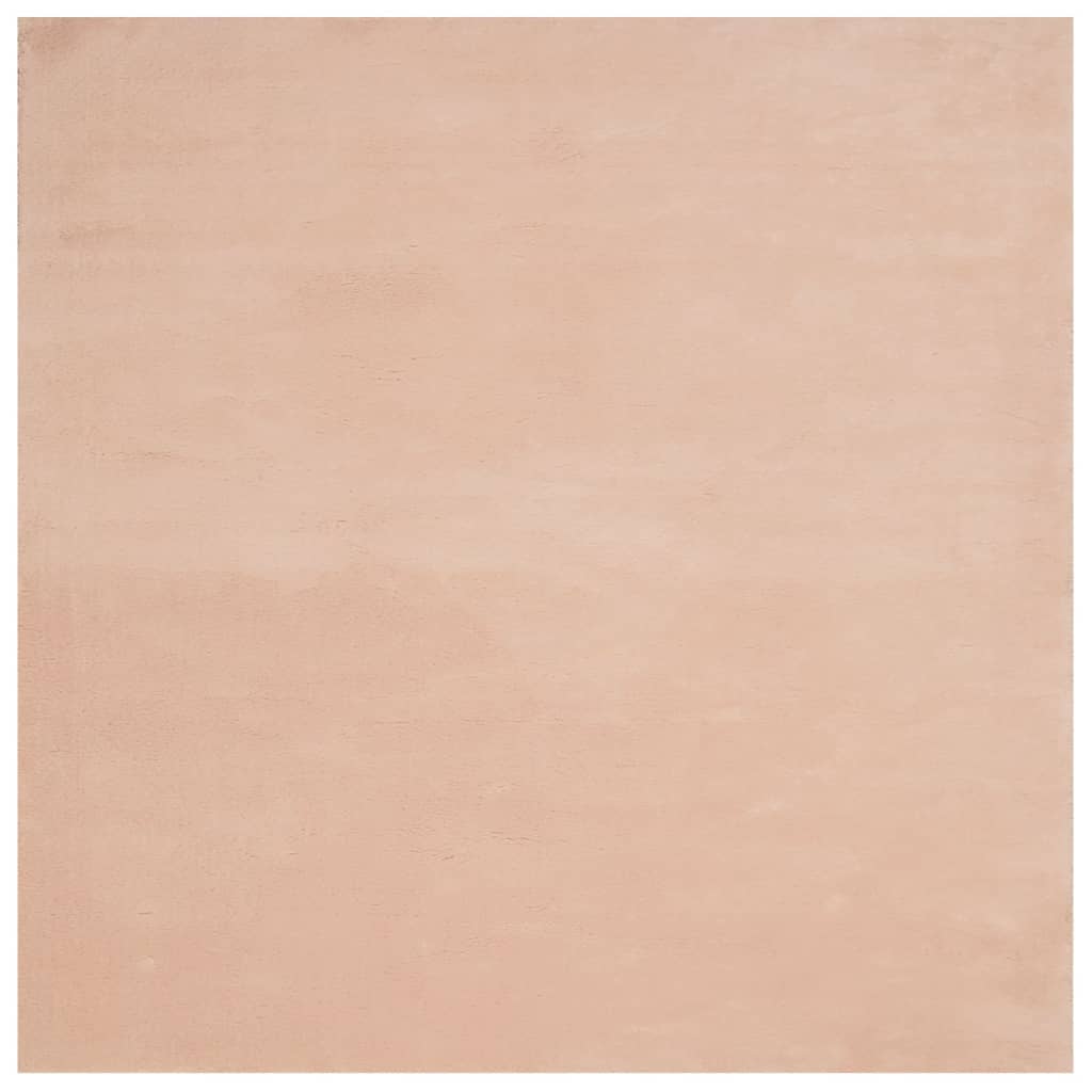 vidaXL Teppich HUARTE Kurzflor Weich und Waschbar Blassrosa 160x160 cm