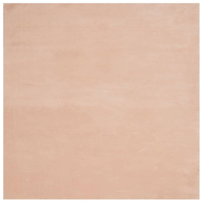 vidaXL Teppich HUARTE Kurzflor Weich und Waschbar Blassrosa 160x160 cm
