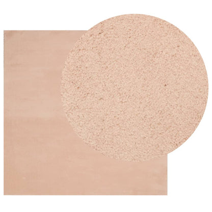 vidaXL Teppich HUARTE Kurzflor Weich und Waschbar Blassrosa 160x160 cm