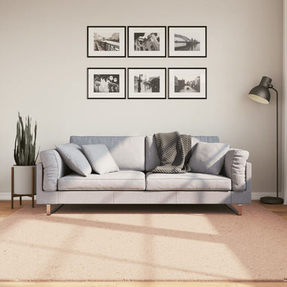vidaXL Teppich HUARTE Kurzflor Weich und Waschbar Blassrosa 200x200 cm