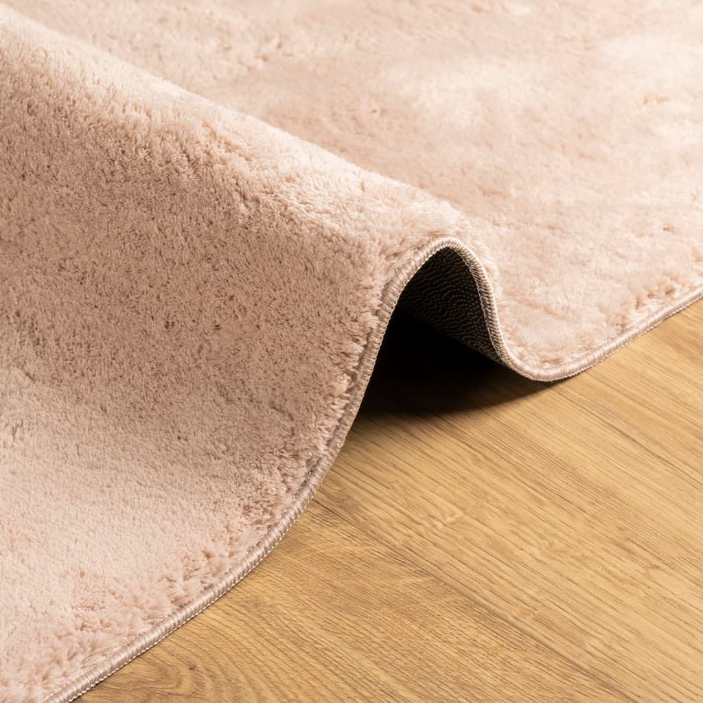 vidaXL Teppich HUARTE Kurzflor Weich und Waschbar Blassrosa 200x280 cm