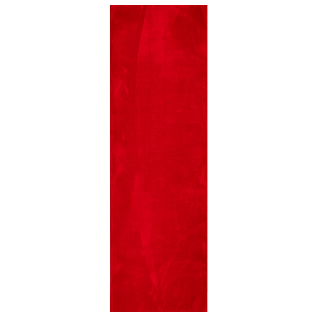 vidaXL Teppich HUARTE Kurzflor Weich und Waschbar Rot 80x250 cm