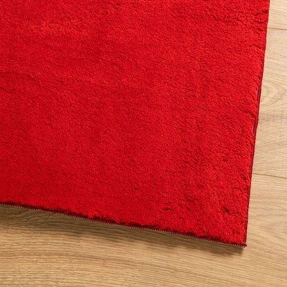 vidaXL Teppich HUARTE Kurzflor Weich und Waschbar Rot 80x250 cm