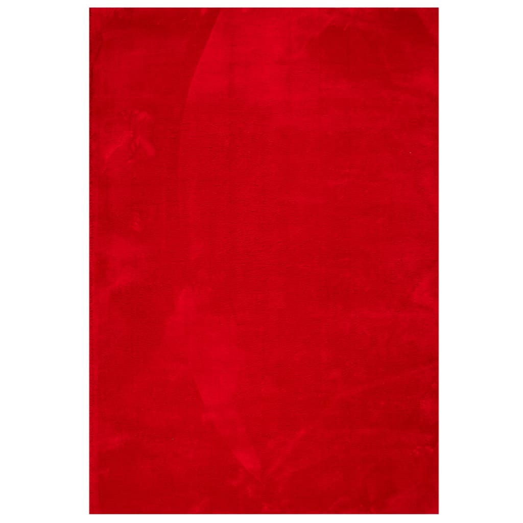 vidaXL Tapis HUARTE à poils courts doux et lavable rouge 140x200 cm