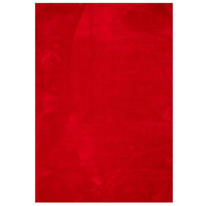 vidaXL Tapis HUARTE à poils courts doux et lavable rouge 140x200 cm