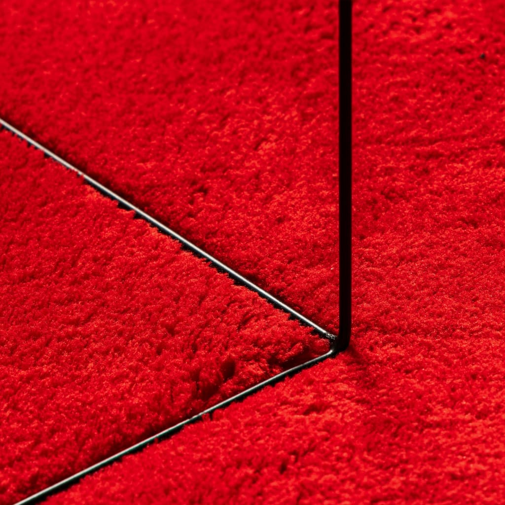vidaXL Tapis HUARTE à poils courts doux et lavable rouge 140x200 cm