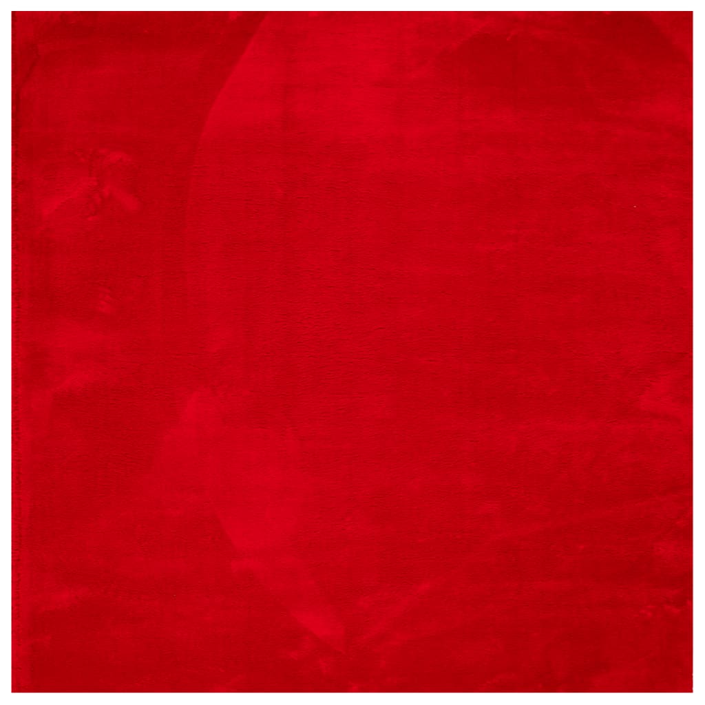 vidaXL Tapis HUARTE à poils courts, doux et lavable, rouge 160x160 cm