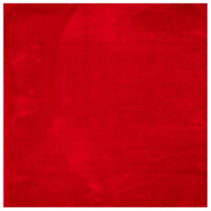 vidaXL Tapis HUARTE à poils courts, doux et lavable, rouge 160x160 cm