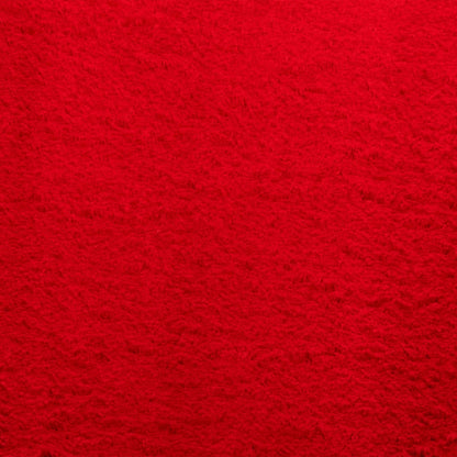 vidaXL Tapis HUARTE à poils courts, doux et lavable, rouge 160x160 cm