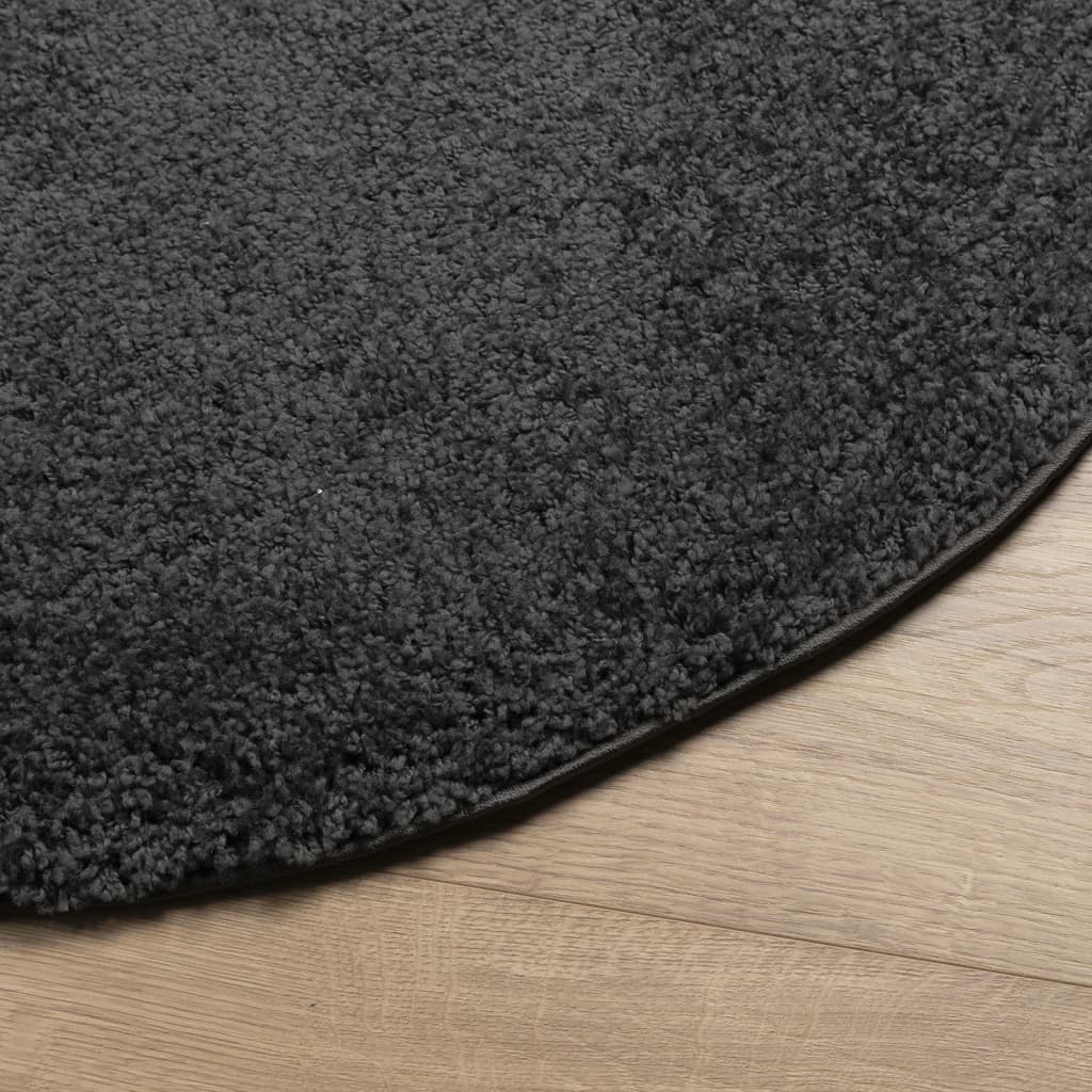 vidaXL Teppich Shaggy Hochflor Modern Anthrazit Ø 80 cm