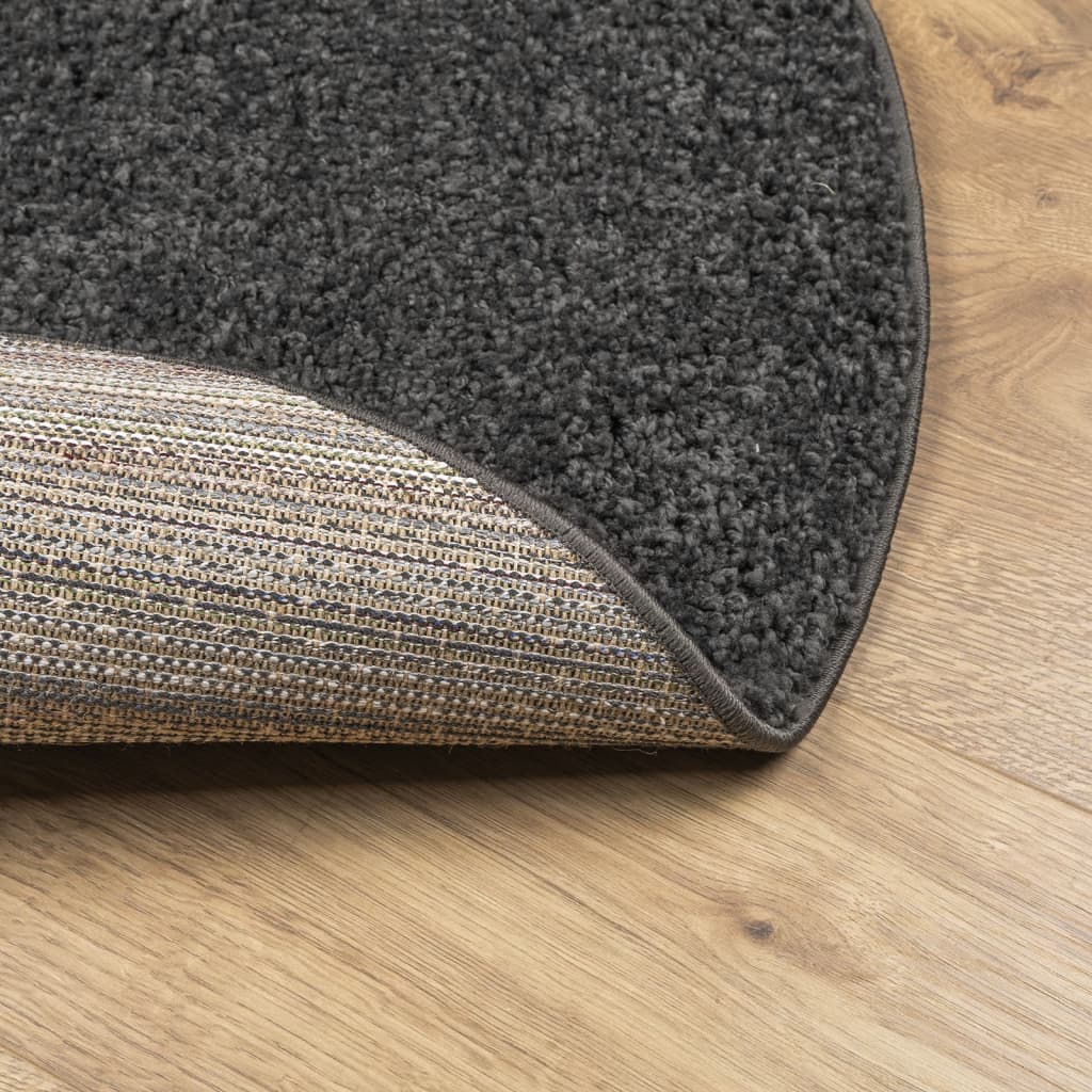 vidaXL Teppich Shaggy Hochflor Modern Anthrazit Ø 80 cm