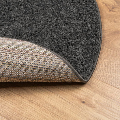 vidaXL Teppich Shaggy Hochflor Modern Anthrazit Ø 80 cm