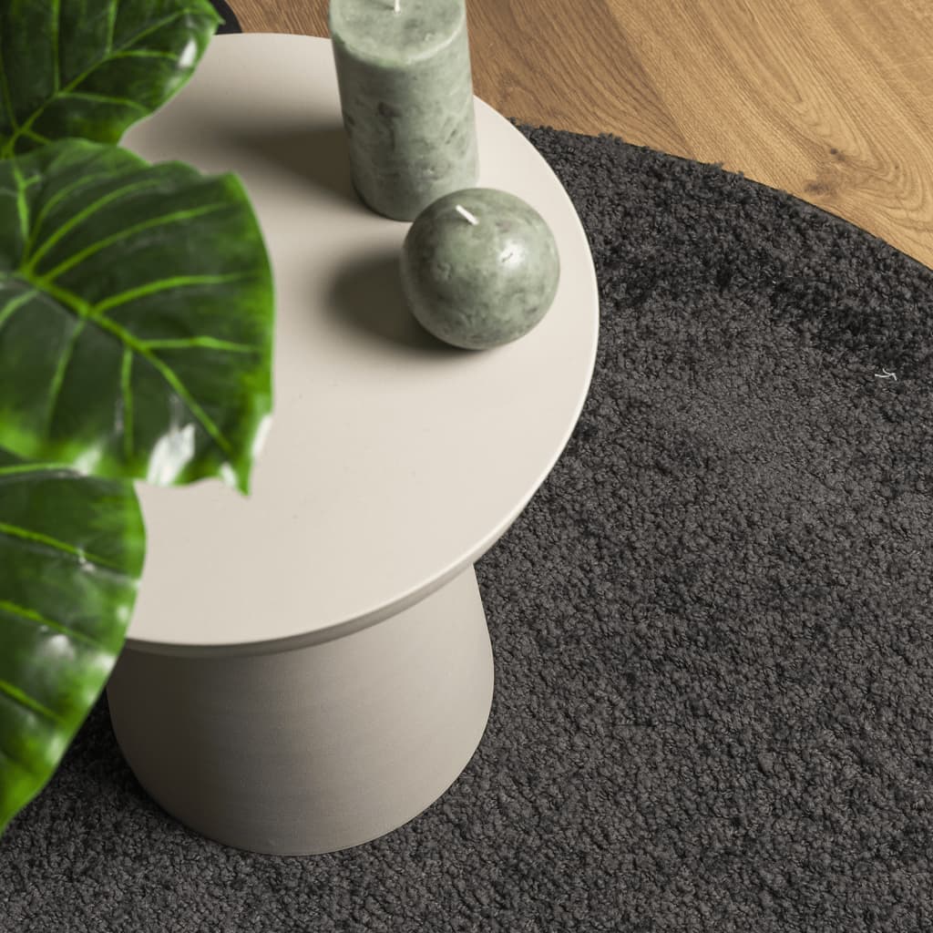 vidaXL Teppich Shaggy Hochflor Modern Anthrazit Ø 80 cm