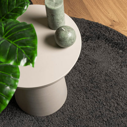 vidaXL Teppich Shaggy Hochflor Modern Anthrazit Ø 80 cm
