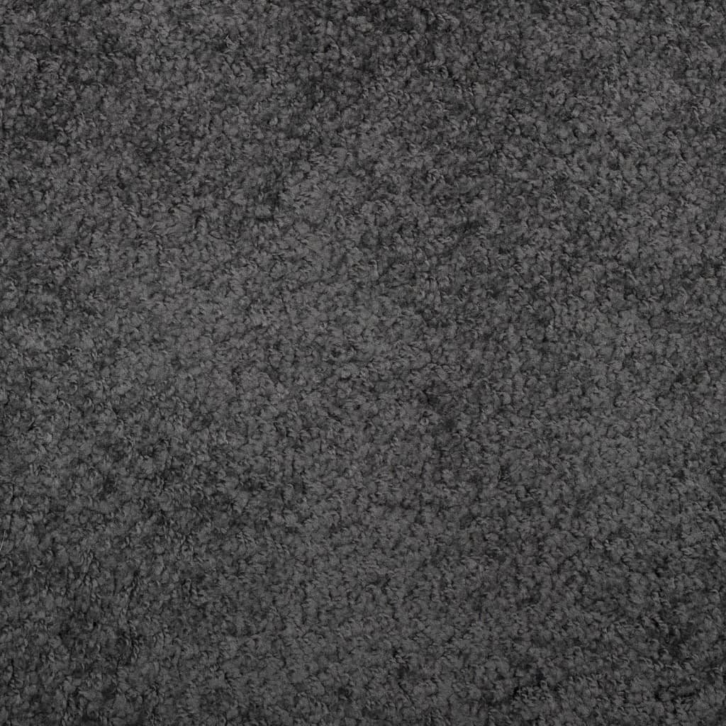 vidaXL Teppich Shaggy Hochflor Modern Anthrazit Ø 80 cm