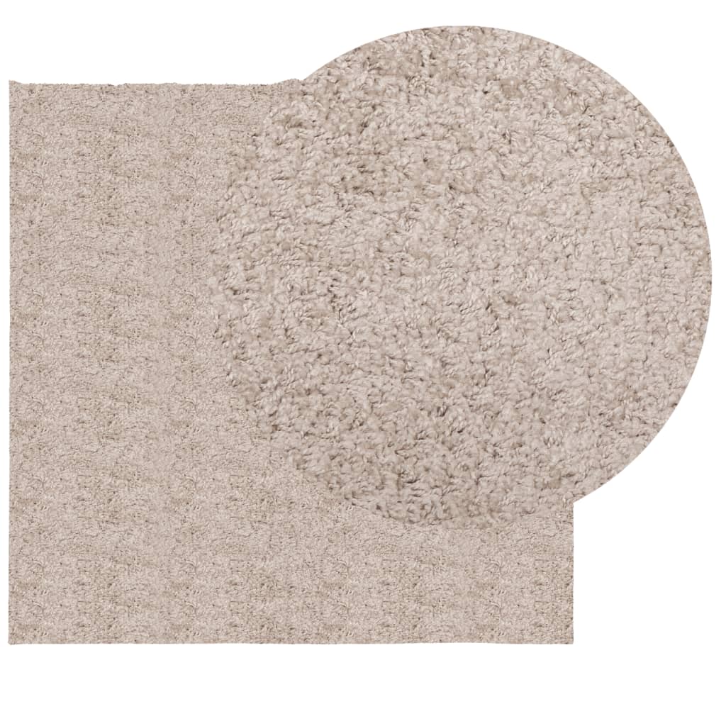 vidaXL Tapis shaggy PAMPLONA à poils longs moderne beige 160x160 cm