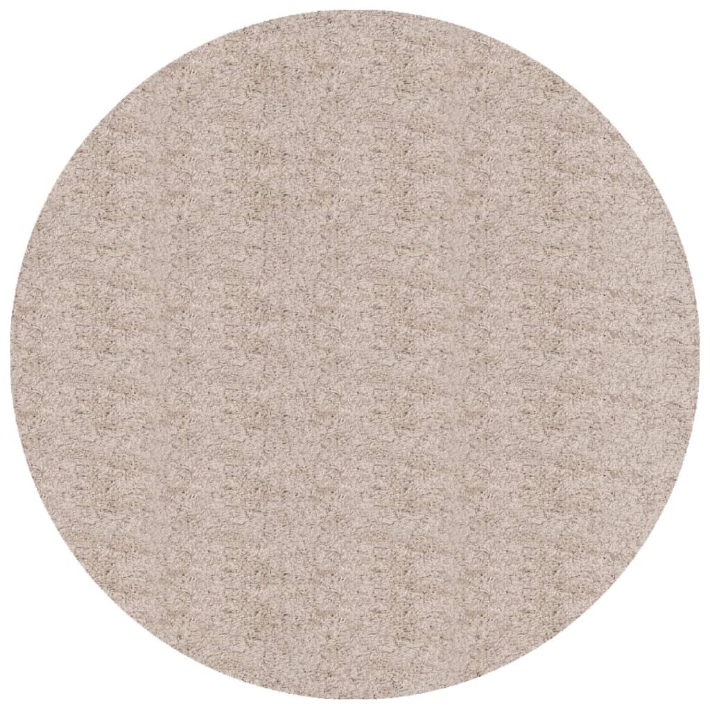 vidaXL Shaggy-Teppich PAMPLONA Hochflor Modern Beige Ø 160 cm
