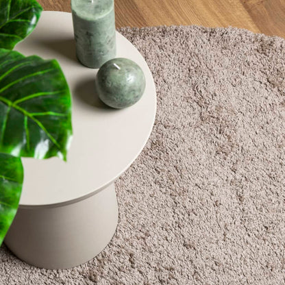 vidaXL Shaggy-Teppich PAMPLONA Hochflor Modern Beige Ø 160 cm