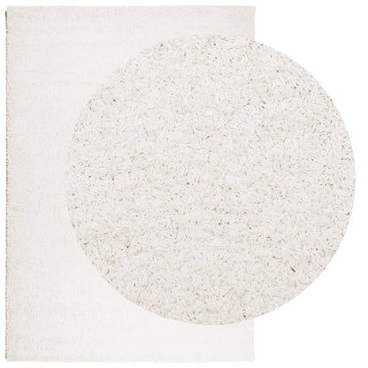 vidaXL Teppich Shaggy Hochflor Modern Creme 120x170 cm