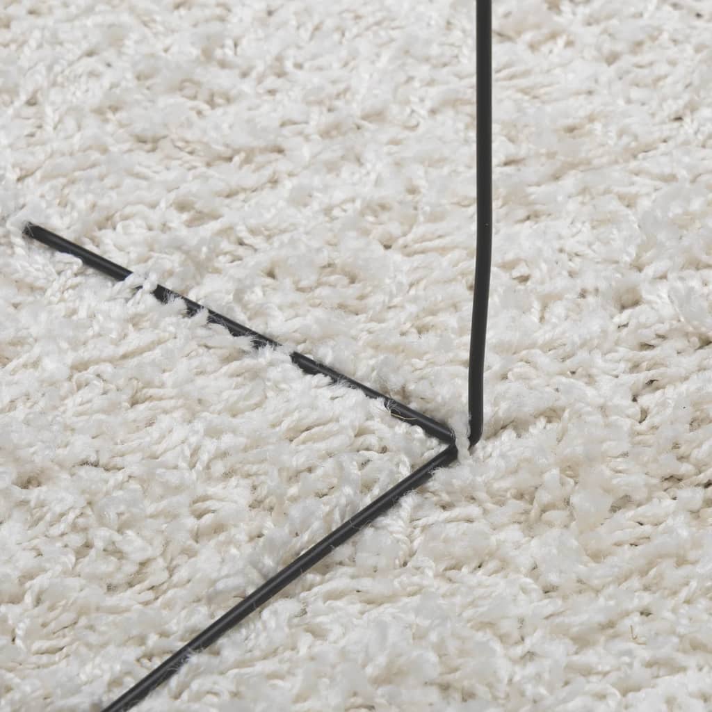 vidaXL Teppich Shaggy Hochflor Modern Creme 120x170 cm