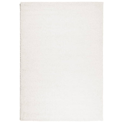 vidaXL Teppich Shaggy Hochflor Modern Creme 140x200 cm
