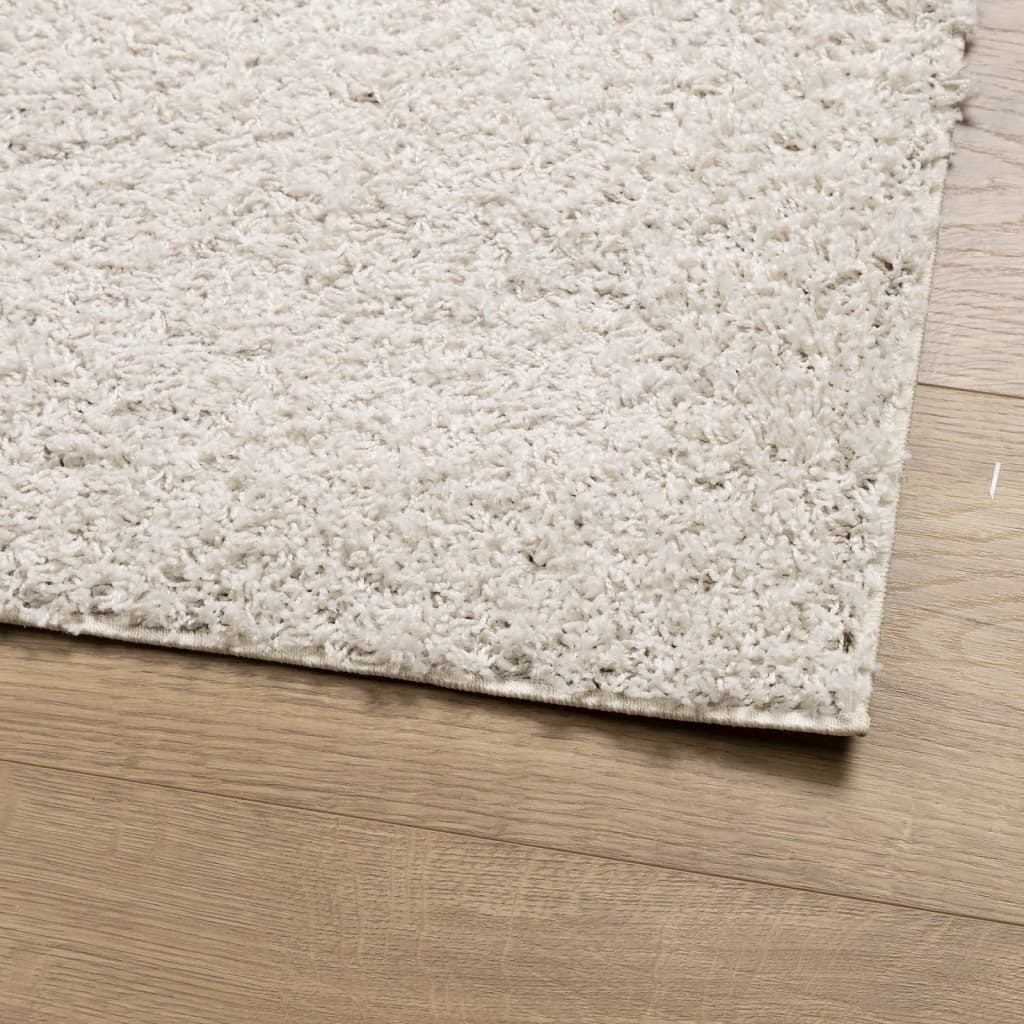 vidaXL Teppich Shaggy Hochflor Modern Creme 140x200 cm