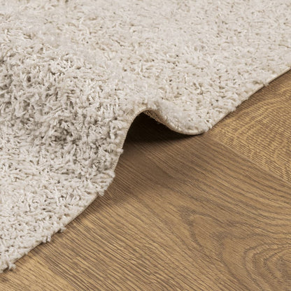 vidaXL Teppich Shaggy Hochflor Modern Creme 140x200 cm