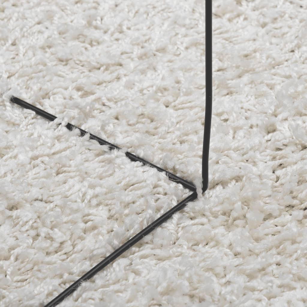vidaXL Teppich Shaggy Hochflor Modern Creme 140x200 cm