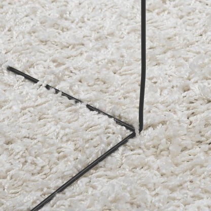 vidaXL Teppich Shaggy Hochflor Modern Creme 140x200 cm