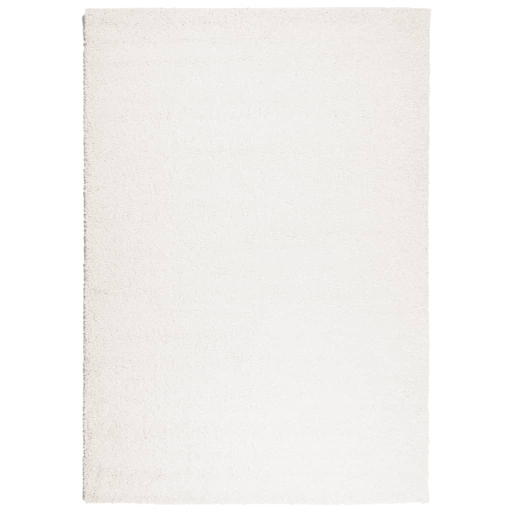 vidaXL Teppich Shaggy Hochflor Modern Creme 160x230 cm
