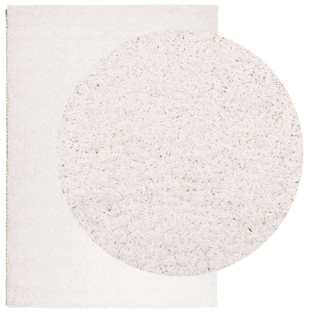 vidaXL Teppich Shaggy Hochflor Modern Creme 160x230 cm