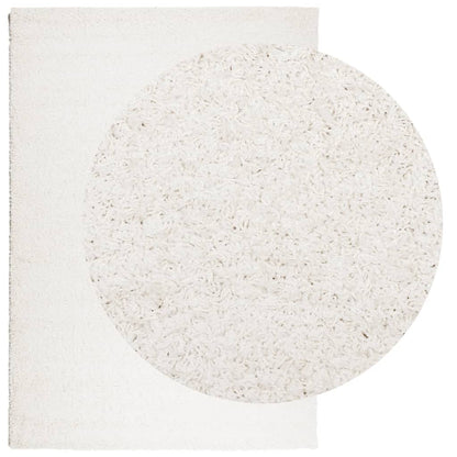 vidaXL Teppich Shaggy Hochflor Modern Creme 160x230 cm