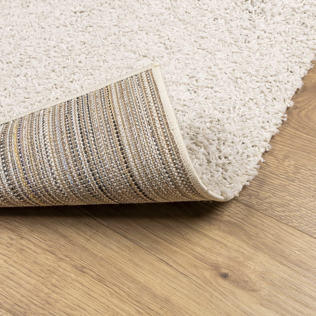 vidaXL Teppich Shaggy Hochflor Modern Creme 160x230 cm