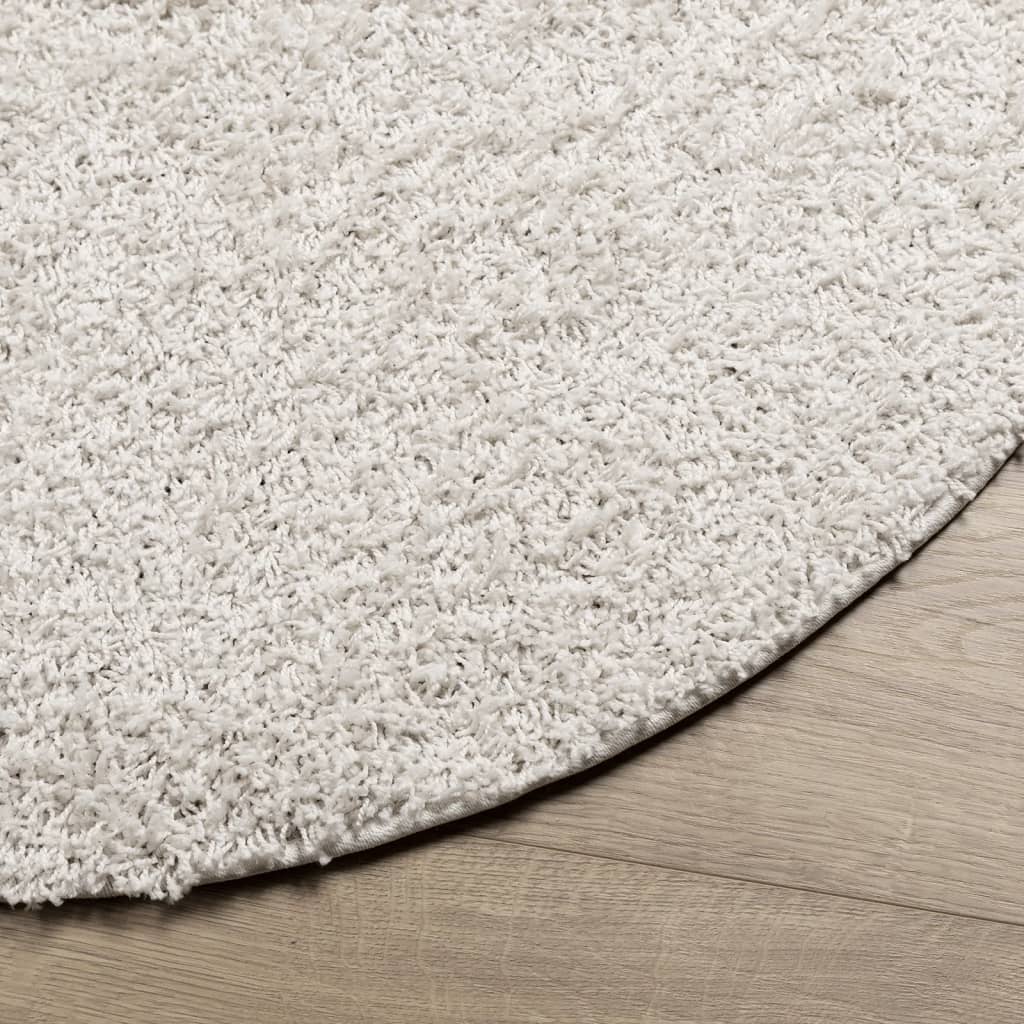 vidaXL Teppich Shaggy Hochflor Modern Creme Ø 200 cm