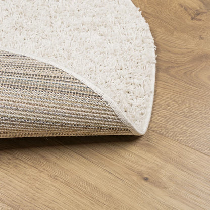 vidaXL Teppich Shaggy Hochflor Modern Creme Ø 200 cm