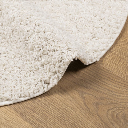 vidaXL Teppich Shaggy Hochflor Modern Creme Ø 200 cm
