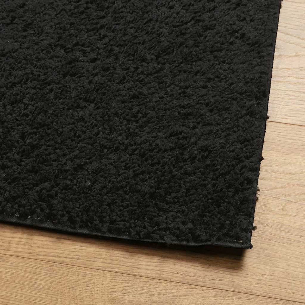 vidaXL Tapis Shaggy PAMPLONA à poils longs moderne noir 140x200 cm