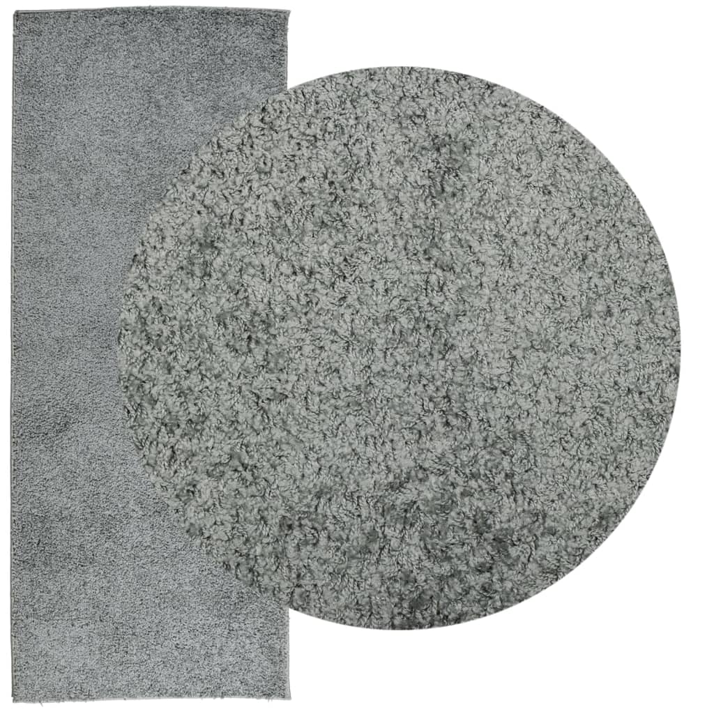 vidaXL Teppich Shaggy Hochflor Modern Grün 80x200 cm