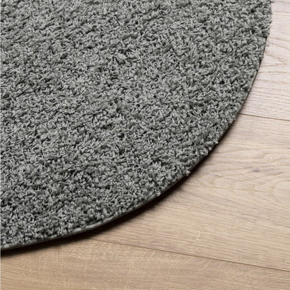 vidaXL Teppich Shaggy Hochflor Modern Grün Ø 80 cm