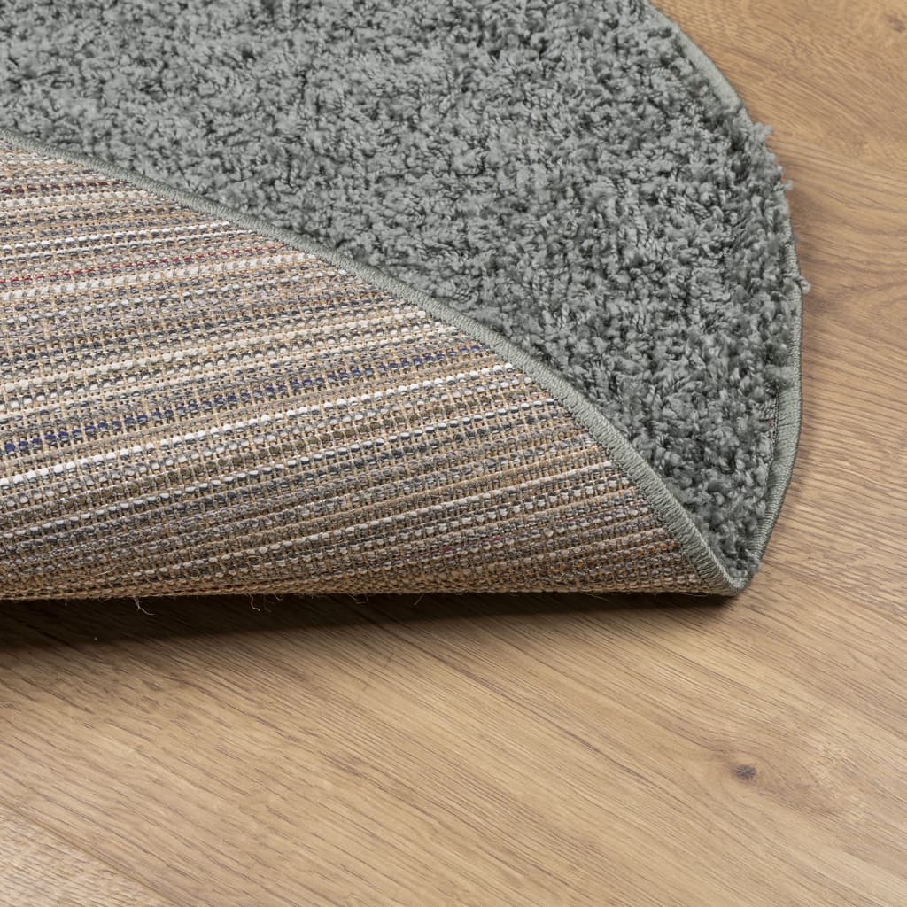 vidaXL Teppich Shaggy Hochflor Modern Grün Ø 80 cm