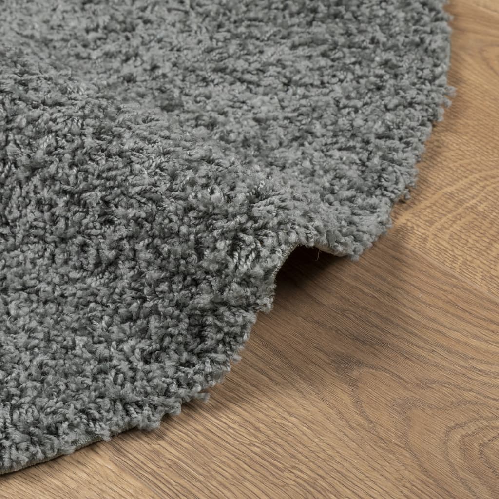 vidaXL Teppich Shaggy Hochflor Modern Grün Ø 80 cm
