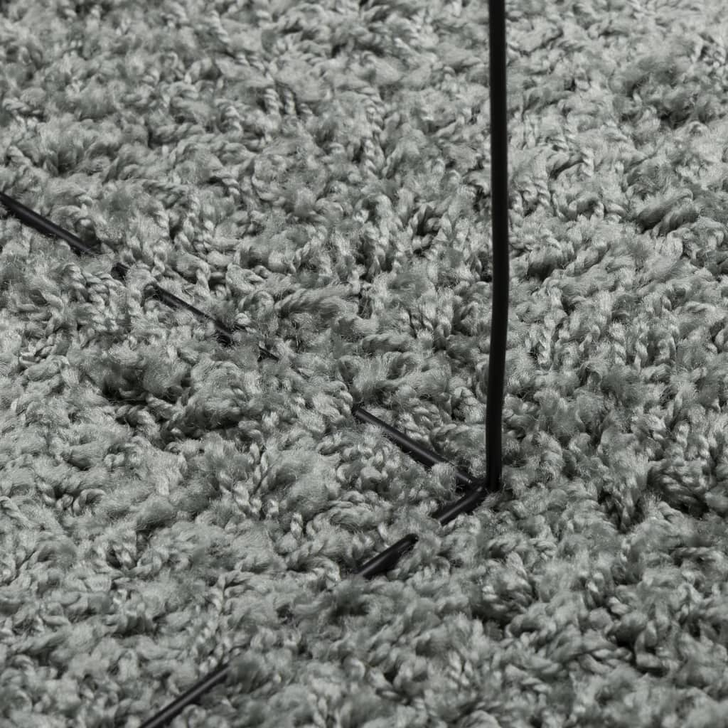 vidaXL Teppich Shaggy Hochflor Modern Grün Ø 80 cm